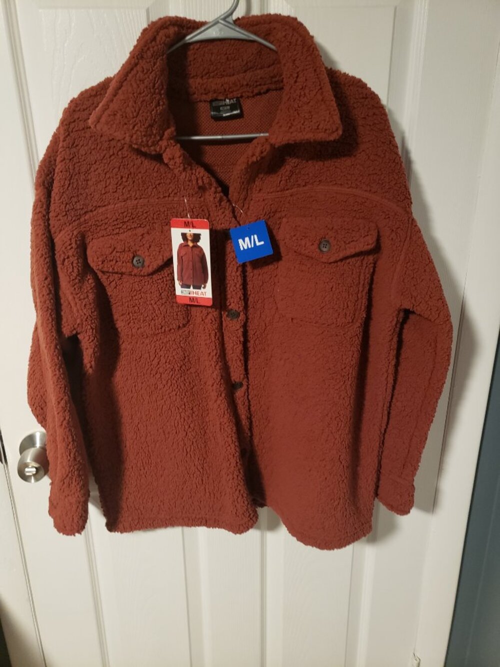 Rust Sherpa Fleece Shacket – Size M/L – New with Tags